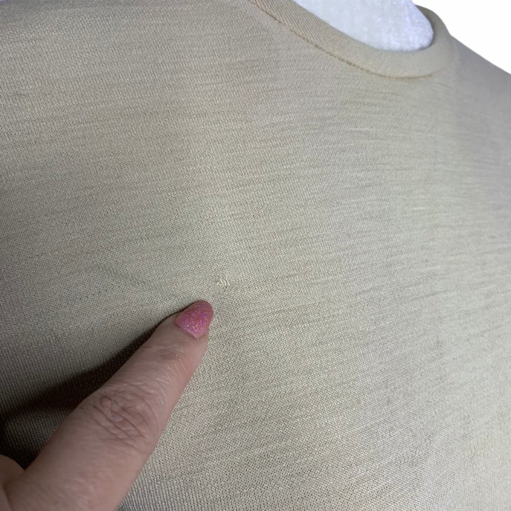 Vintage 50s Beige Knit Wool Skirt & Top Set 36PE - Picture 4 of 11